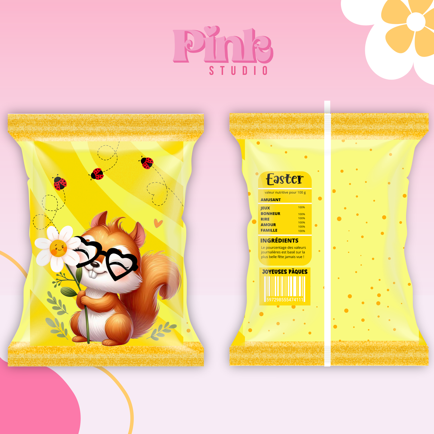 Chips bag - Écureuill fleur (Français,Español et English)