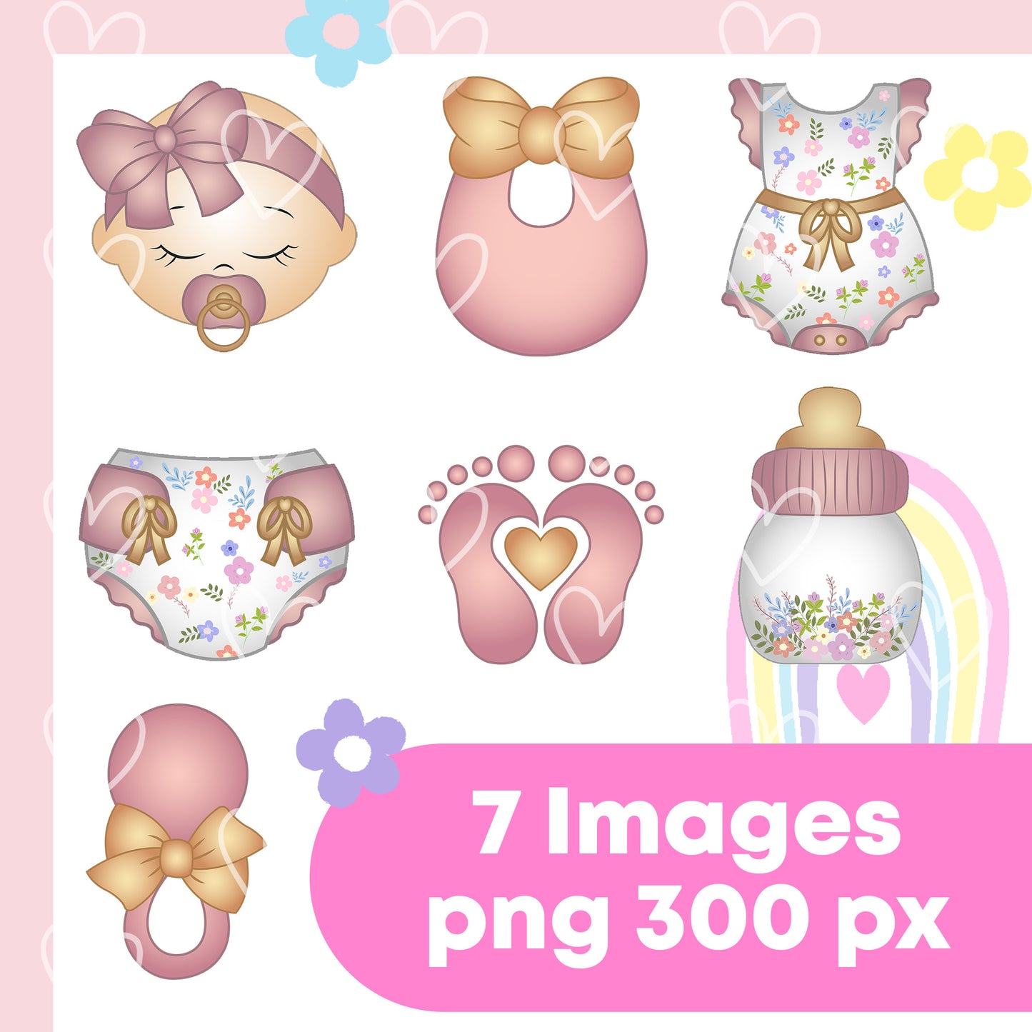 Baby shower girl - Bundle images png 300px