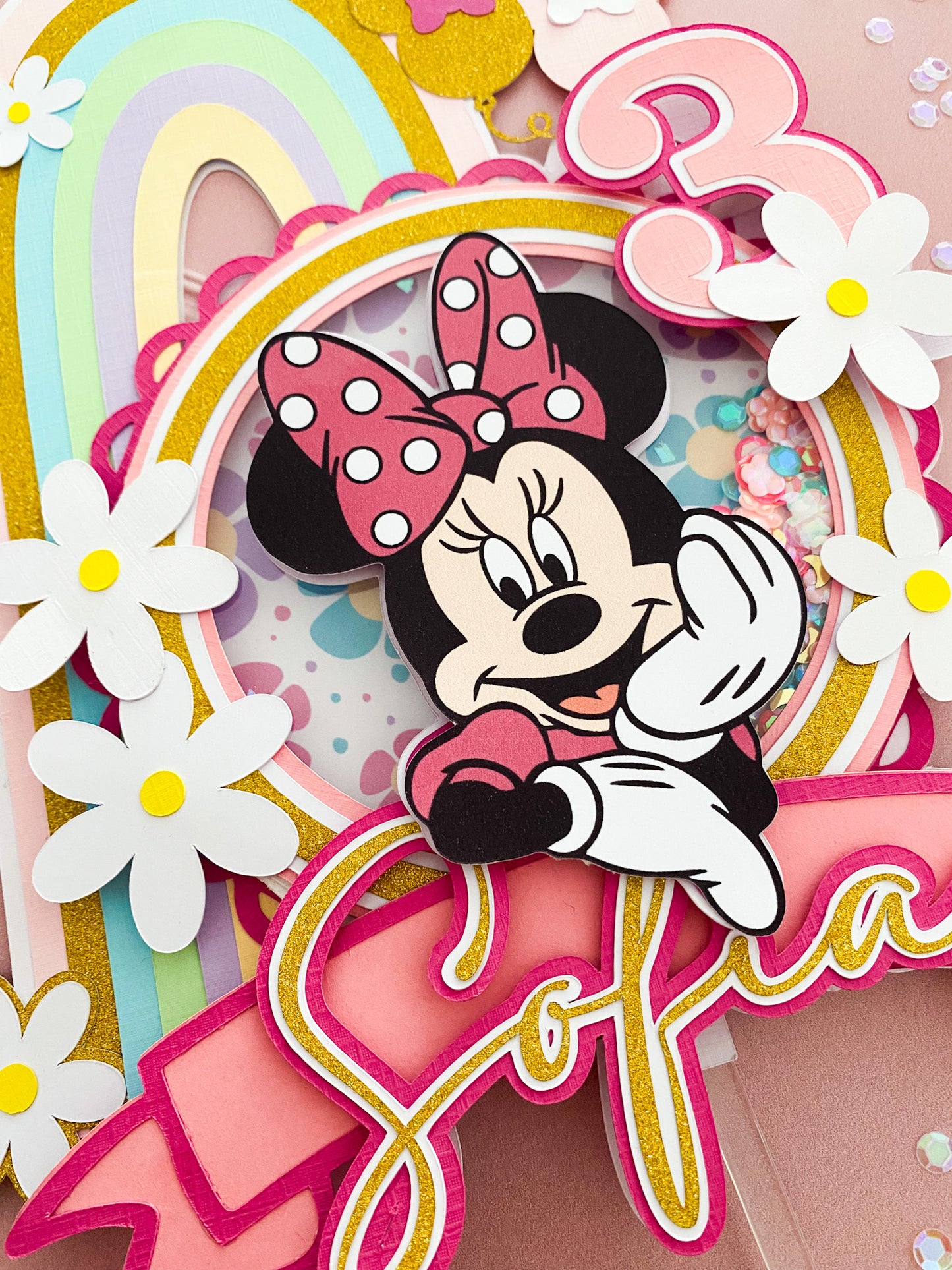 Topper Cake Minnie - fleurs